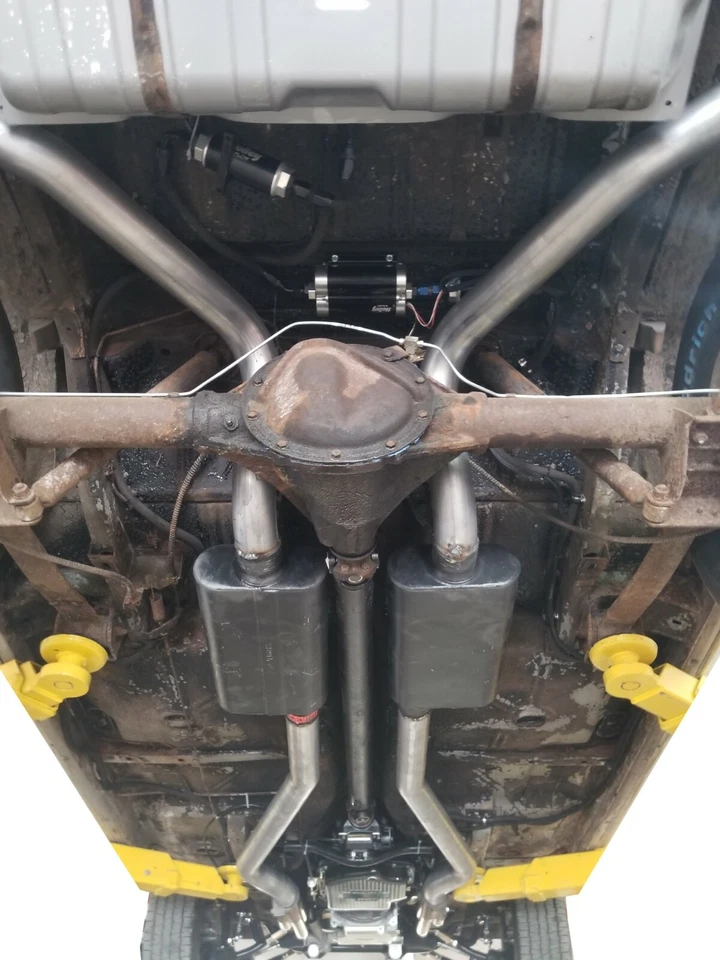 Chevy II Nova 62 63 64 65 66 67 2.5" Mandril Cabezal Trasero Doble Tubo de Escape Kit Foto 3 de 4