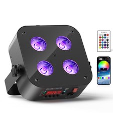 4X25W Rechargeable Par Light 6IN1 RGBWA UV DMX APP Party DJ KTV Disco Show Xmas
