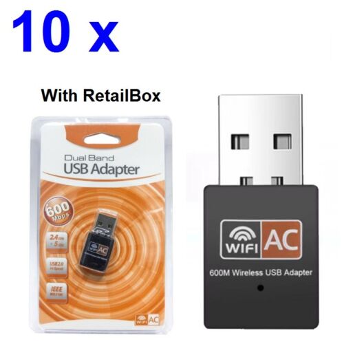 Posten 100 x Mini Dual-Band USB WiFi Wireless Adapter Netzwerkkarte 600Mbps 2,4/5,8G - Bild 9 von 14