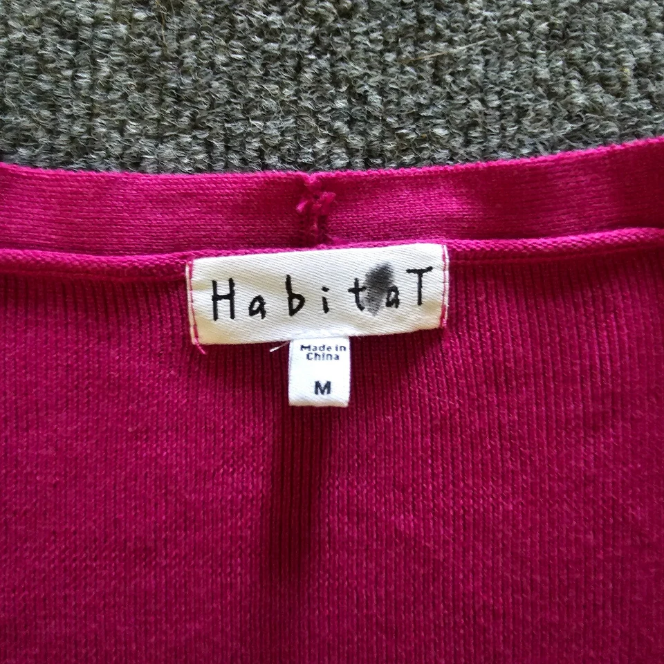 Suéter Habitat Mujer Medio Rosa Profundo Envoltura en V Top Cuello Manga Larga Informal Carrera Foto 3 de 4