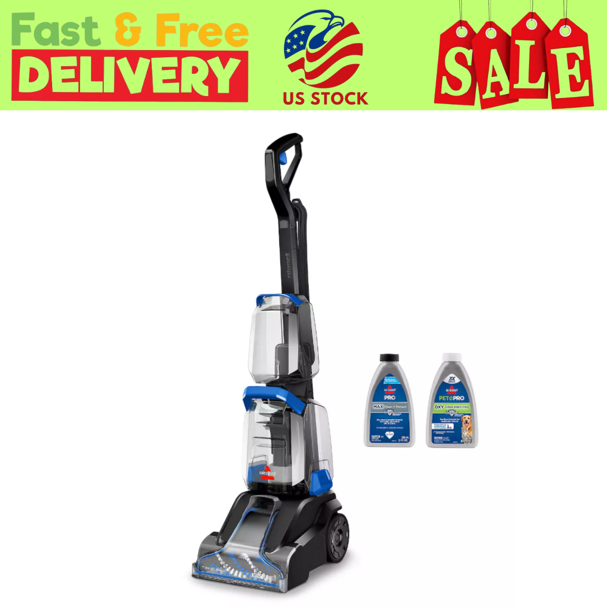 BISSELL TurboClean 3939 Upholstery Carpet Cleaner in Blue