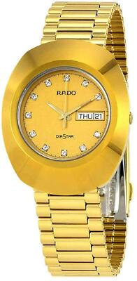 New Rado Diastar Quartz Diamond Gold Dial Men's Watch R12393633