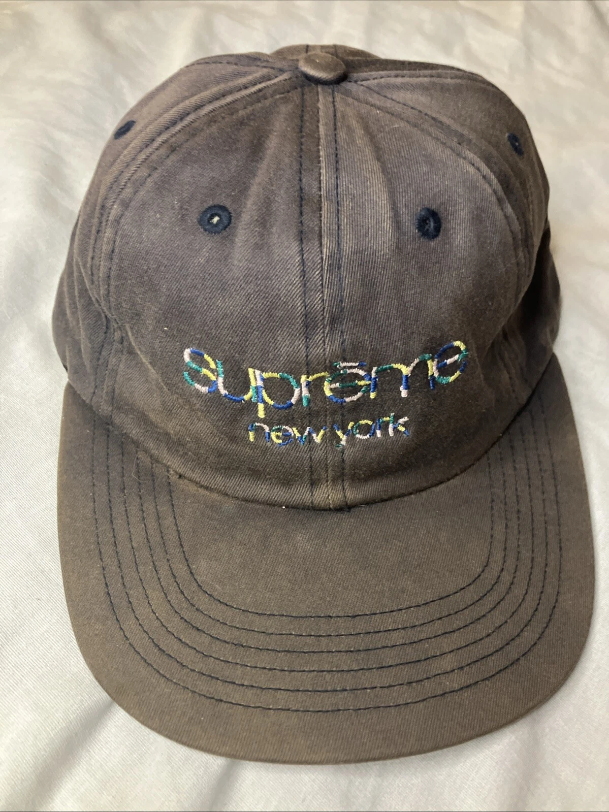 Casquette de baseball Supreme New York brodée bretelles dos 6 panneaux