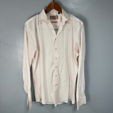 PINK by Jermyn Street Men  s Dress Shirt sz 16.5 Super Slim Stretch  E743
