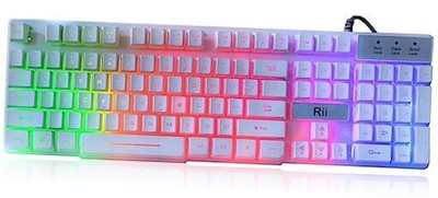  RK100+ White Gaming Keyboard,USB Wired Multiple Colors New RK100+ White