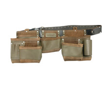 Green Double Tool Belt Pro Leather Waist Belt Included Harness Attachments