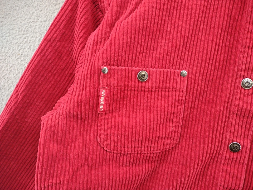 Chaqueta Camisa Roja A Presión Pana Union Bay De Colección Para Mujer Talla Grande FUNCIONA PEQUEÑA Foto 2 de 4