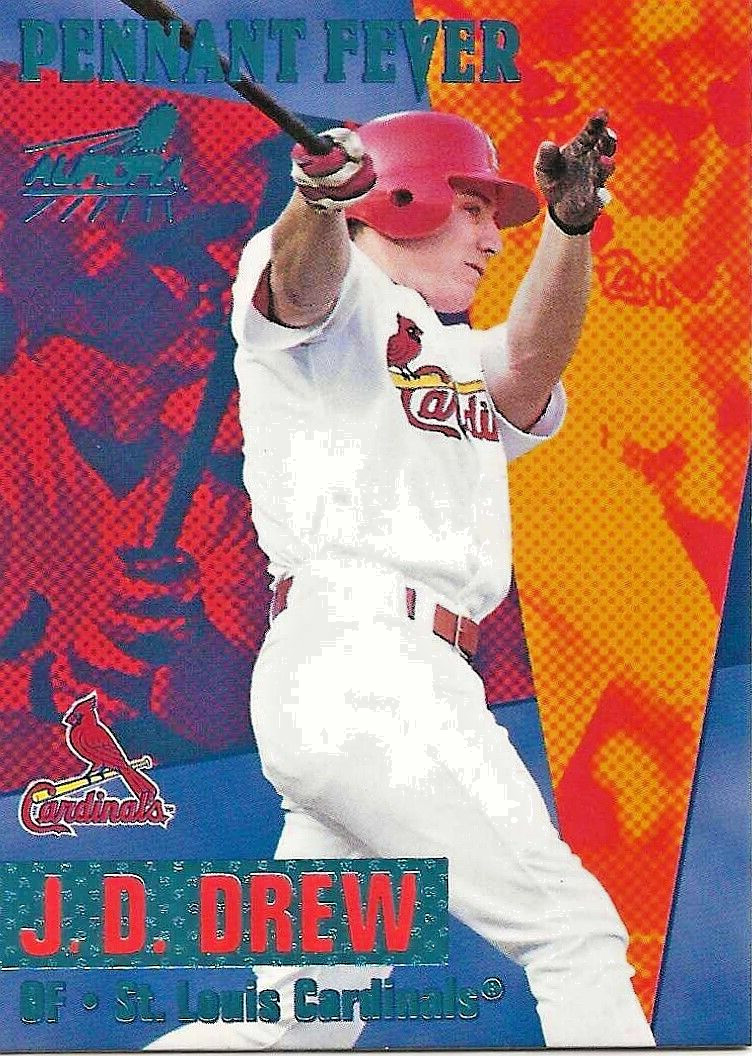 1999 Pacific Aurora Pennant Fever Blue 090 /100 JD Drew #14