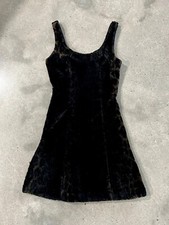 Vintage Y2K 90s Betsey Johnson Dress S Faux Fur Leopard Animal Print Sleeveless