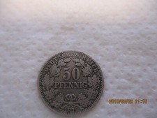 Silber Münze Deutsches Reich 50 PFENNIG  1877G