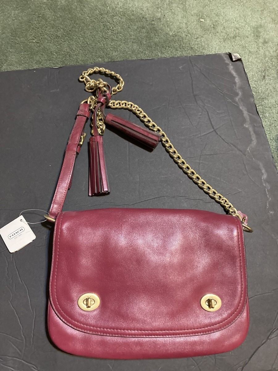 NWT Coach 25361 Legacy Leather Double Gusseted Flap Magenta | eBay
