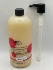 Philosophy Lemon Custard Shampoo Shower Gel Bubble Bath 32 oz Sealed + Pump