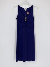 Ann Taylor Loft Purple Sleeveless V Neck Empire Waist A Line Dress Women’s Sz 2