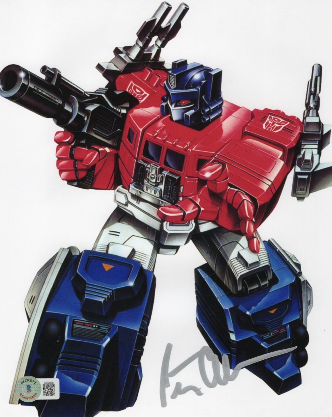 Peter Cullen Autographed Signed OPTIMUS PRIME TRANSFORMERS TV 8x10 Photo Beckett 