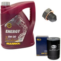 MotoröL ÖLfilter SM107 5W30 5Liter + ÖLablassschraube FüR Audi Seat Ibiza VW