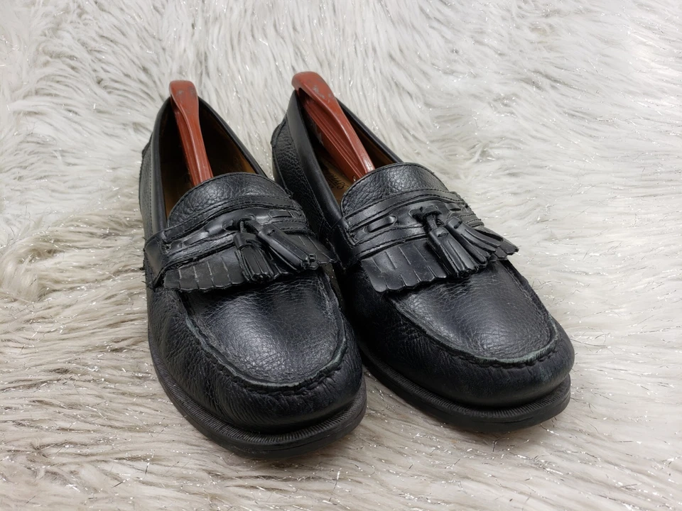 Mocasines informales de cuero negro CHAPS borlas para hombre talla 9,5 M Foto 2 de 4