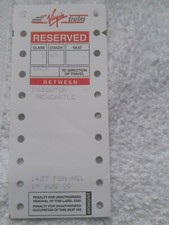 Virgin Trains Seat Reservation Label-Paignton to Newcastle