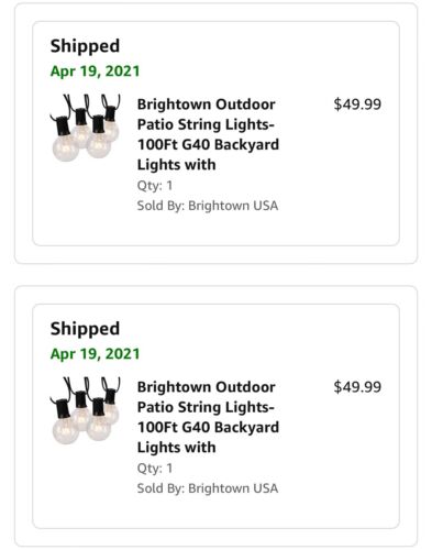 Brightown Clear G40 LED Globe String Lights Set 100ft Black Set of 2x OPEN BOX - Picture 5 of 5