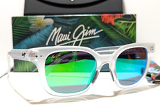NEW Maui Jim Shore Break Frosted Crystal Polarized MauiGreen Sunglass MJ822-05CM