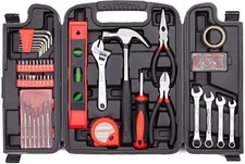 136 Piece Tool Set General Household Hand Tool Kit Plastic Toolbox Storage Case