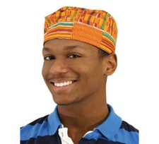 Kente Koofi African Multi color Hat. Unisex 22 -24' Circumference.