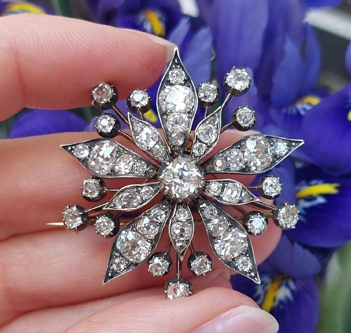 2CT ROUND CUT LAB CREATED DIAMOND WOMEN S WEDDING BROOCH 14K GOLD