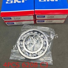 4Pcs 6208 C3 Deep Groove Ball Bearing For SKF 40x80x18mm High Speed New
