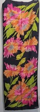 Vintage VERA NEUMANN Rectagular Silk Multicolor Floral Pattern Long Scarf