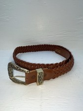 New Brown Genuine Leather Braided 38 Belt 20/4709 JJ-60