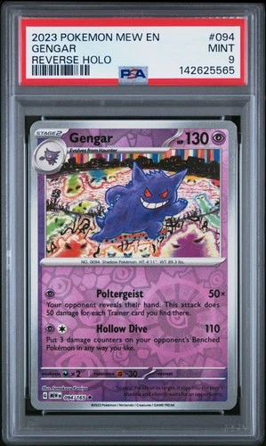 2023 POKEMON MEW EN-151 REVERSE HOLO #094 GENGAR PSA 9