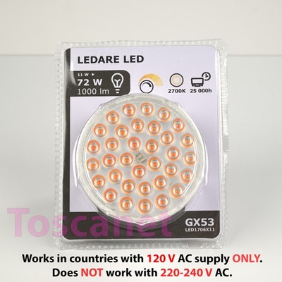 Ikea LEDARE GX53 LED Bulb 1000 lumen 2700 K Dimmable 803.650.91, NEW