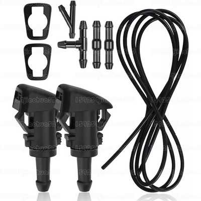 Car Windshield Wiper Washer Squirter Nozzle Spray Jet Kit Fluid Hose Universal