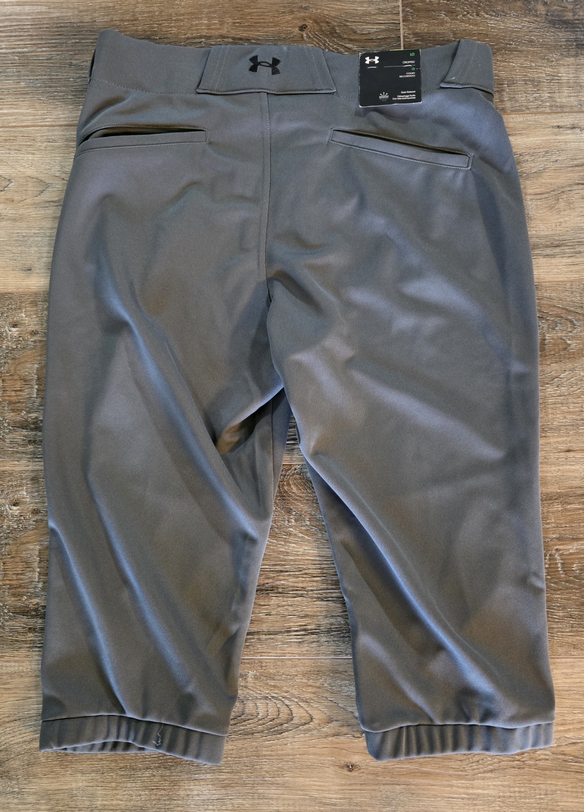 Under Armour Women's Dark Gray Softball Pants Sz L Large Cropped Knee 3/4 NWT thumbnail 2