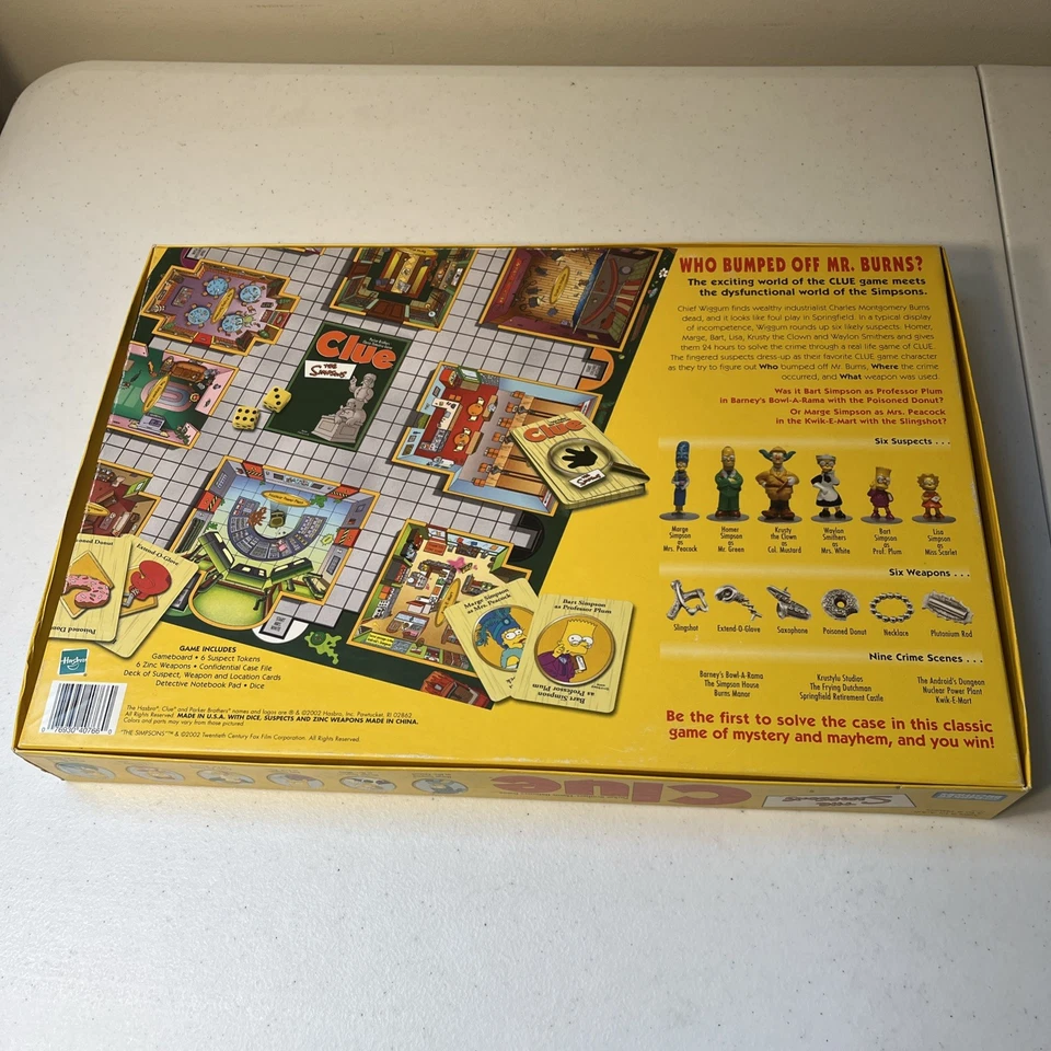 Hasbro The Simpsons Clue Detective Game 100% Complete 2002 - Image 2 of 4