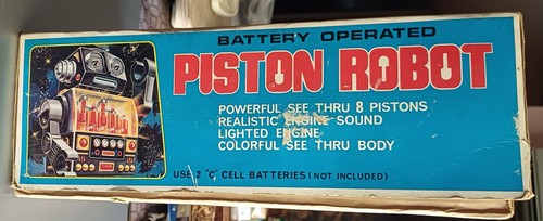 PISTON ROBOT SH TOY HORIKAWA TIN PLASTIC SPACE BATTERY JAPAN '70s BOX JAPAN - Imagen 4 de 15