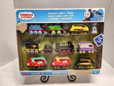 Thomas Friends Diecast Toy Trains Sodor Cup Racers Set of 9 Push-Along Engines