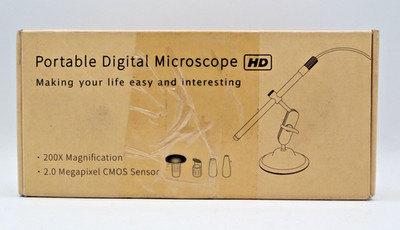 USB/USB-C Digital Microscope 10X to 200X Magnification Camera with 8 LED Lights