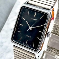CASIO Battery Excellent Watch Men MQ-313 Black Dial Silver