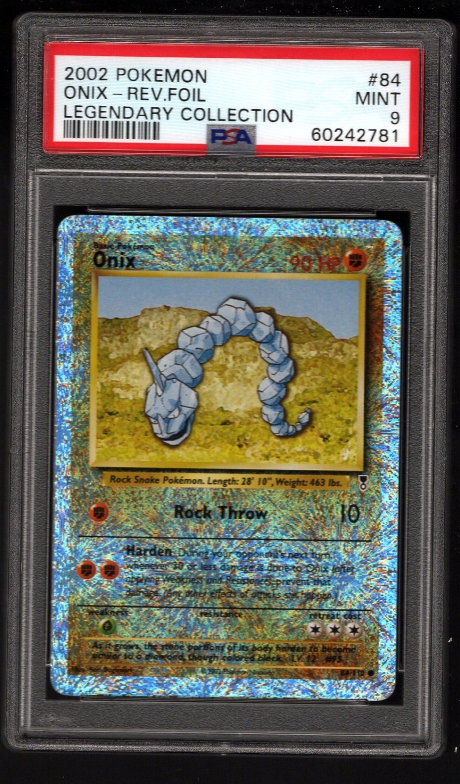 2002 Pokemon Legendary Collection Onix #84 Reverse Foil PSA 9 MINT