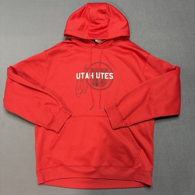 Under Armour Utah Utes Fleece Size XL Hoodie U of U Football Red #151
