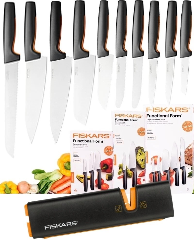 FISKARS FF MESSERSET 10 KÜCHENMESSER, JAPANISCHER EDELSTAHL, MESSER, MESSERN OVP - Bild 2