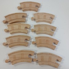 Thomas Brio Wooden Train Track Curves LOT of 9x Small 4"