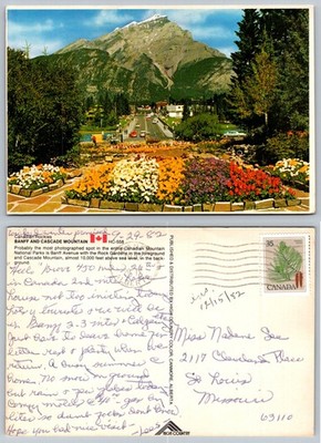 Vintage 1982 Banff Avenue Rock Gardens Cascade Mountain Postcard Canada