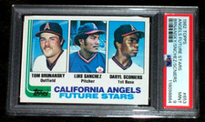 1982 Angels Future Stars Tom Brunansky rookie #653 Topps PSA 9 California Angels
