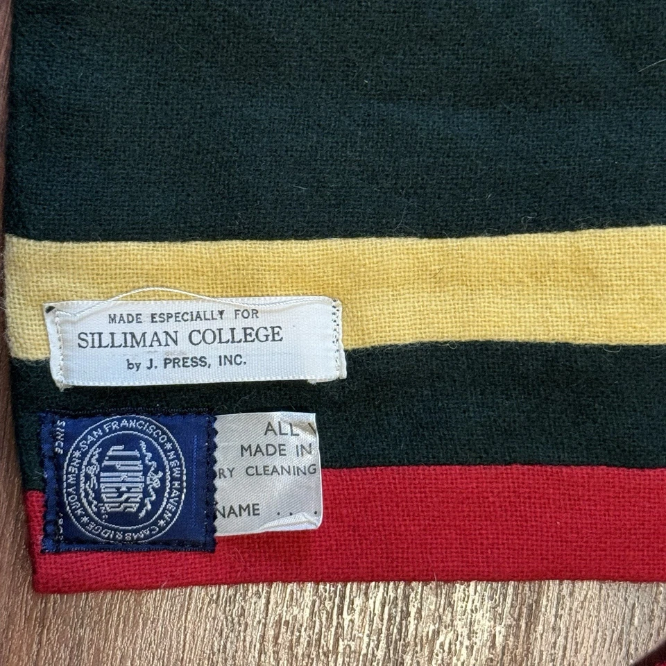 Vintage años 70 J. Press Silliman College YALE Lana Bufanda Rayas EE. UU. Foto 2 de 4