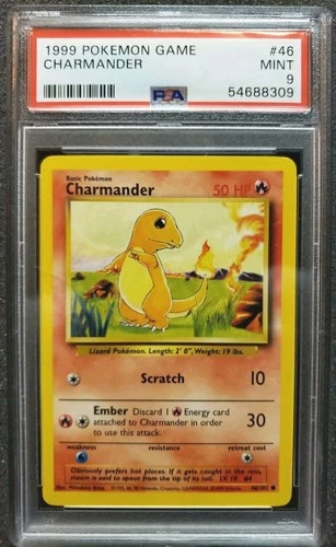 1999 Pokemon Charmander Base Set Unlimited #46 PSA 9 MINT