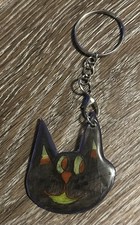 Handmade Acrylic Halloween Black Cat Key Chain