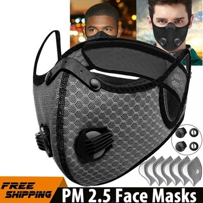 Anti Air Pollution Reusable Facepiece Half Face Shield Respirator Mask W/ Filter