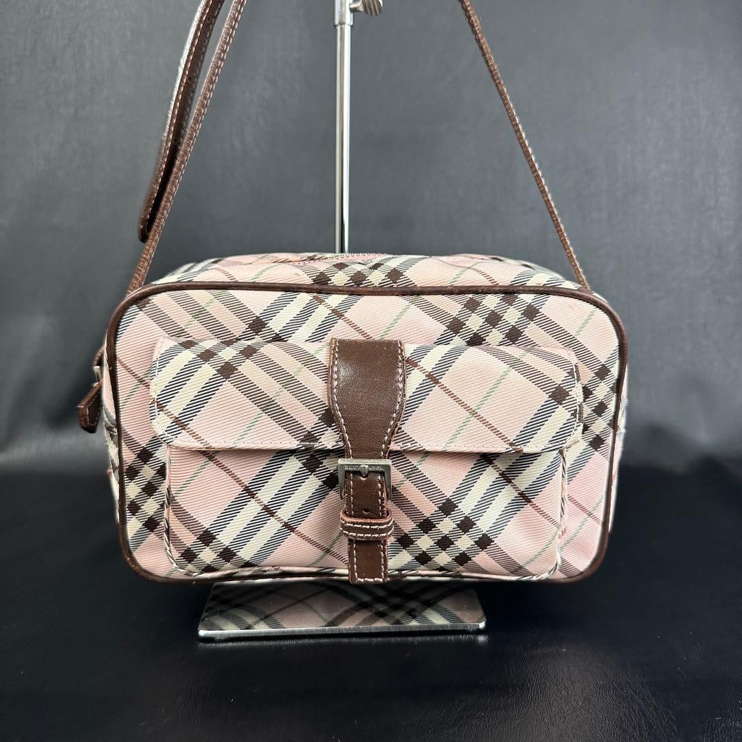 Burberry Blue Label Nova Check Pink Shoulder Bag Crossbody Mini