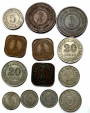 Lot 13 Pièces Straits Settlements, Malaya, Borneo REF00395